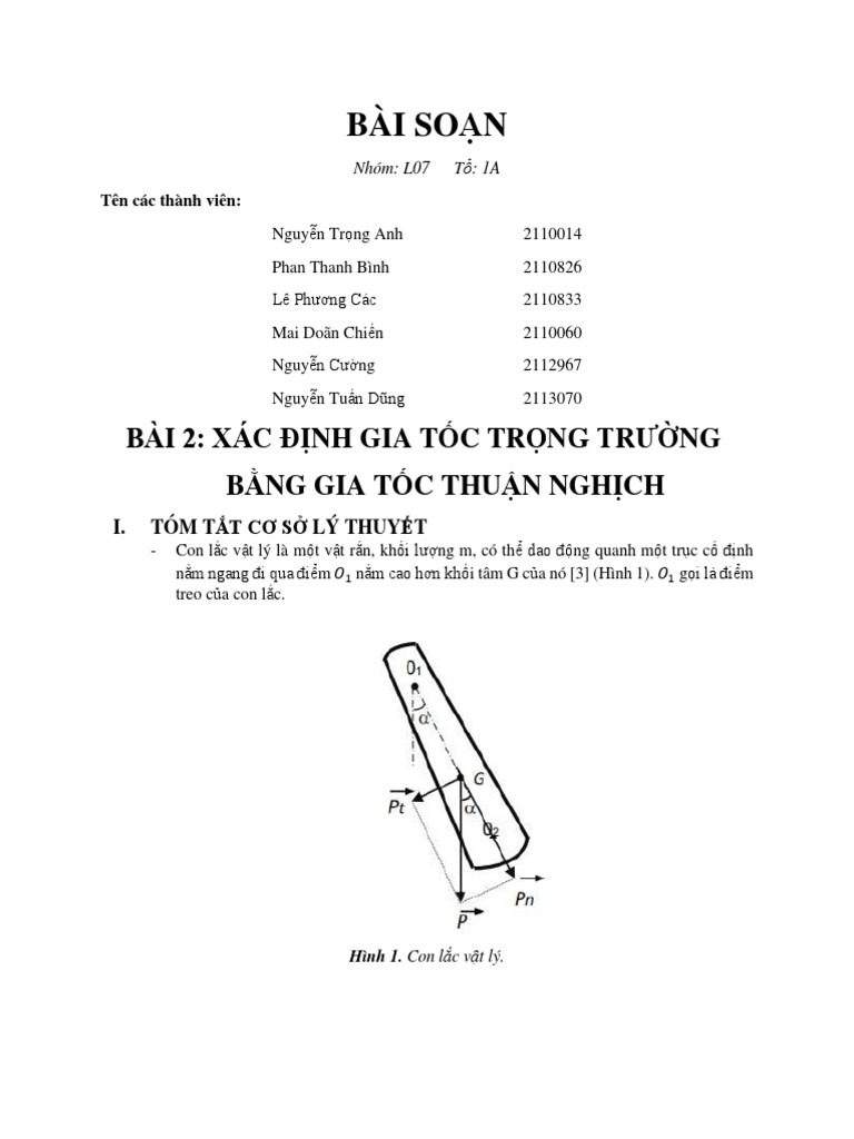 Cách tính gia tốc trọng trường trong các bài toán vật lý