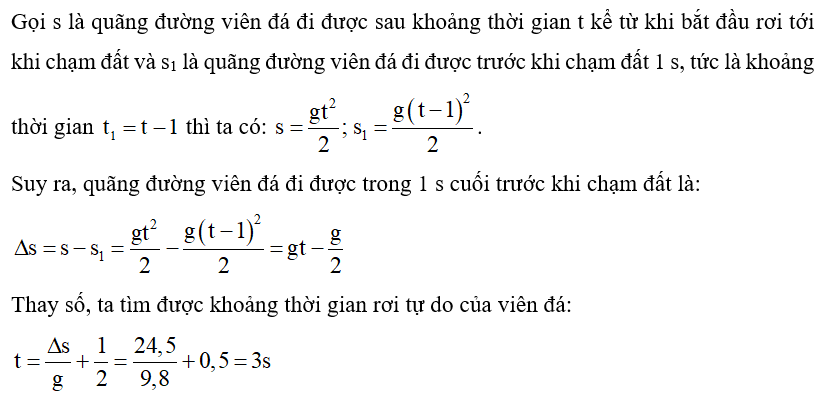 Hướng dẫn chi tiết cách tính thời gian rơi tự do từ độ cao h