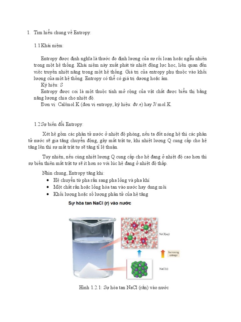 Khái niệm và ý nghĩa vật lý của entropy trong nhiệt động lực học
