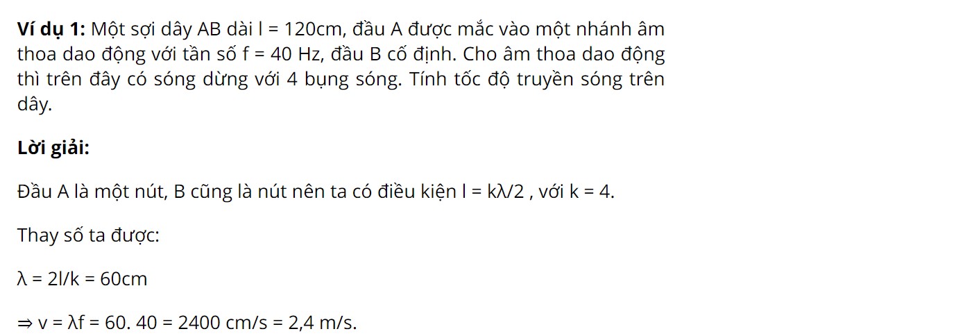 bài tập 1 công thức sóng dừng