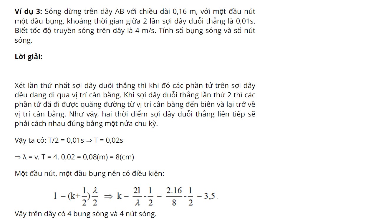 bài tập 3 công thức sóng dừng