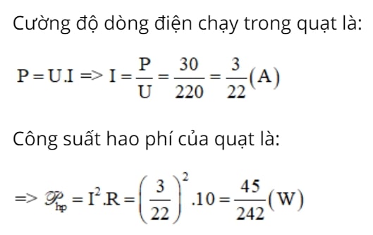 bài tập công thức tính công suất hao phí