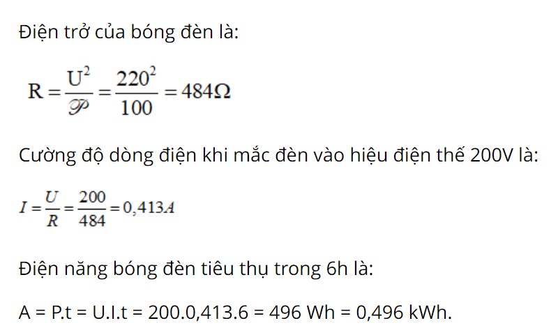 công suất tiêu thụ