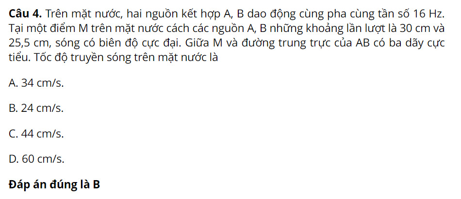 công thức giao thoa sóng đơn giản