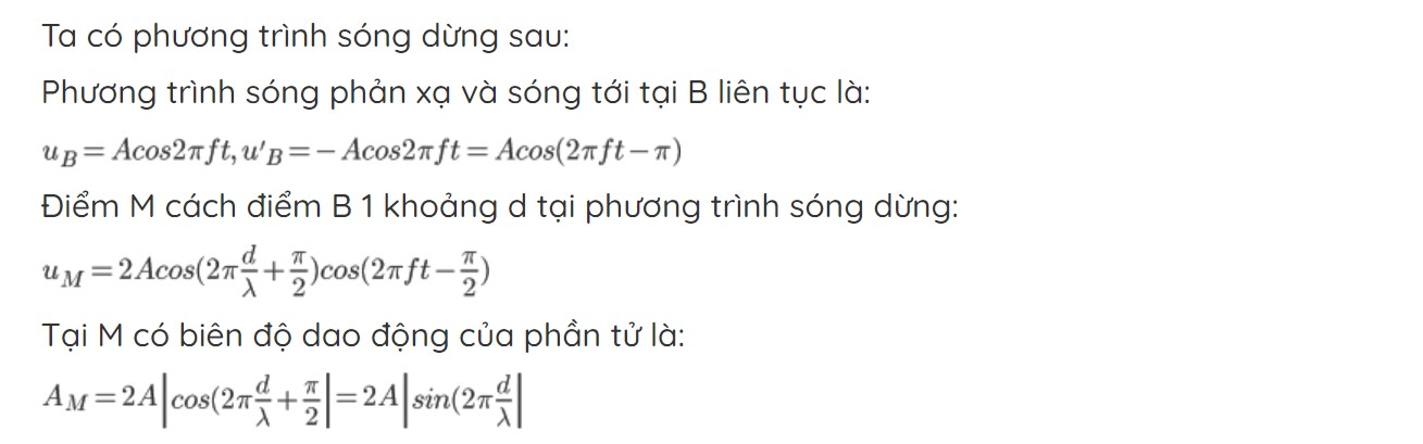 Công thức sóng dừng a và b cố định