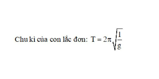 công thức tính chu kỳ của một con lắc đơn