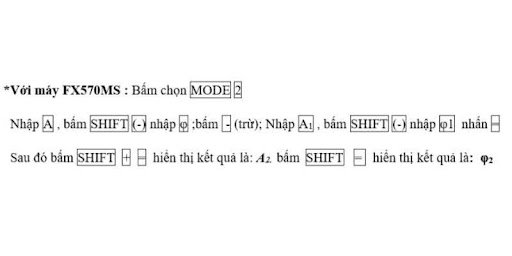 công thức tính dao động bằng máy tính