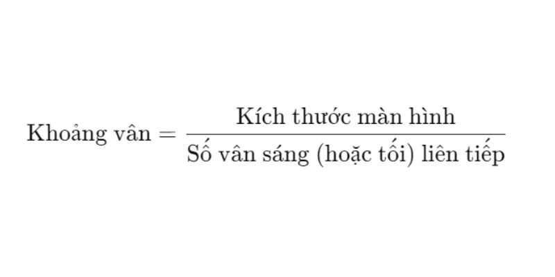 công thức tính khoảng vân