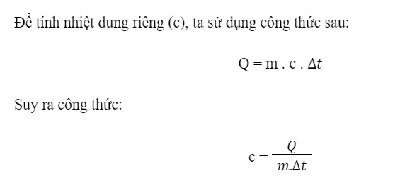 công thức tính nhiệt dung riêng chuẩn