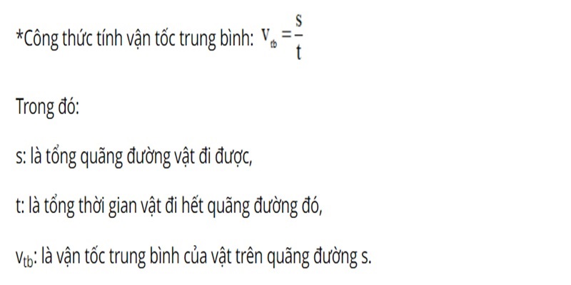 công thức tính vận tốc trung bình cơ bản