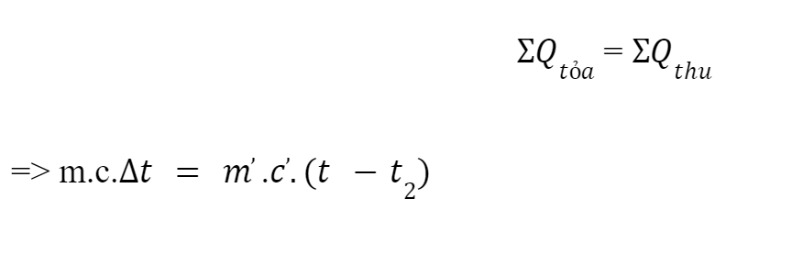 phương trình công thức tính nhiệt lượng tỏa ra