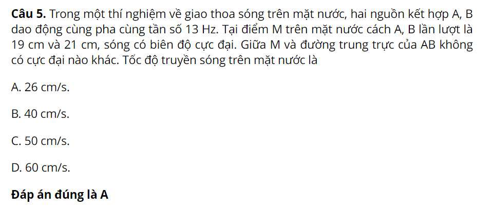 ví dụ cơ bản công thức giao thoa sóng