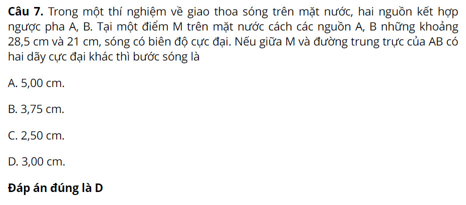 ví dụ giao thoa sóng