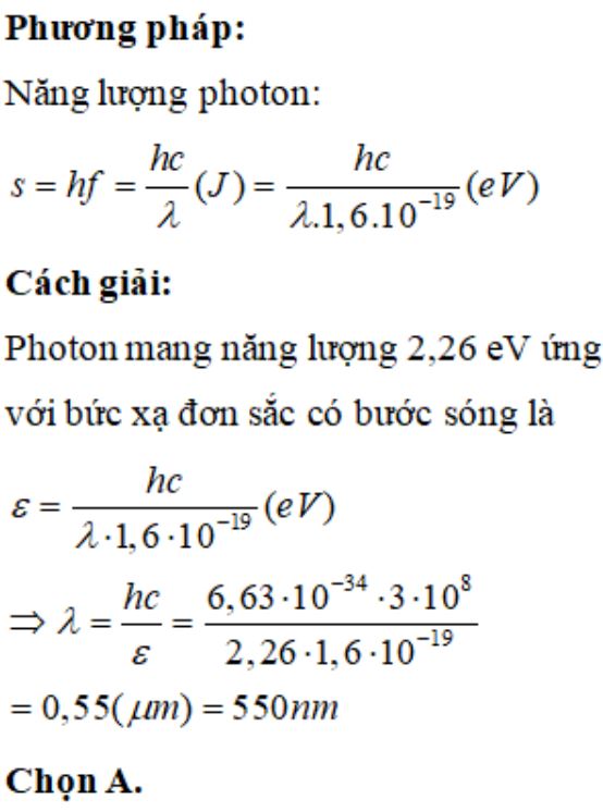 Bài tập thực hành về năng lượng photon