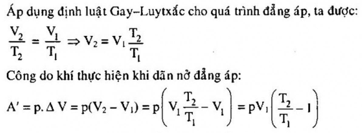 Cách tính công trong quá trình đẳng áp