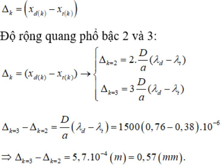 Công thức tính bề rộng quang phổ và ý nghĩa vật lý