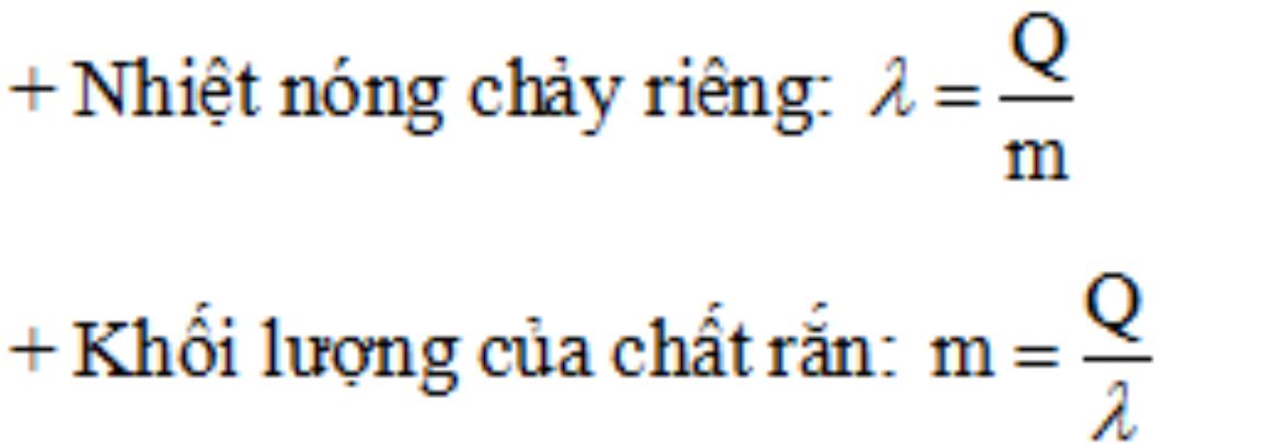 Công thức tính nhiệt nóng chảy và ý nghĩa vật lý