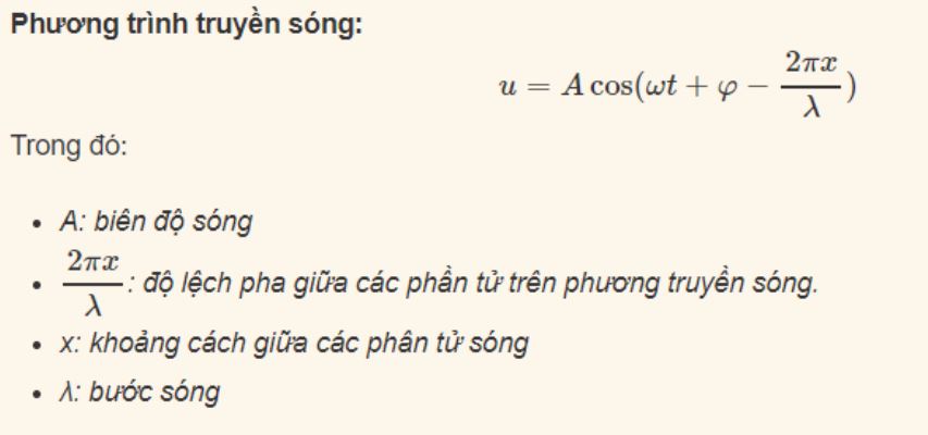 Công thức tính tốc độ truyền sóng là gì