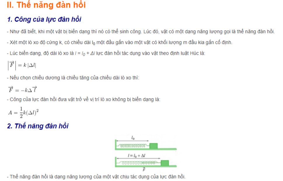 Khái niệm và bản chất của thế năng đàn hồi trong vật lý