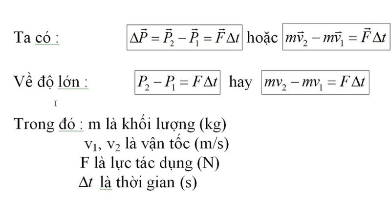 bài tập công thức tính xung lượng