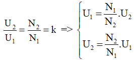 Công thức máy biến thế