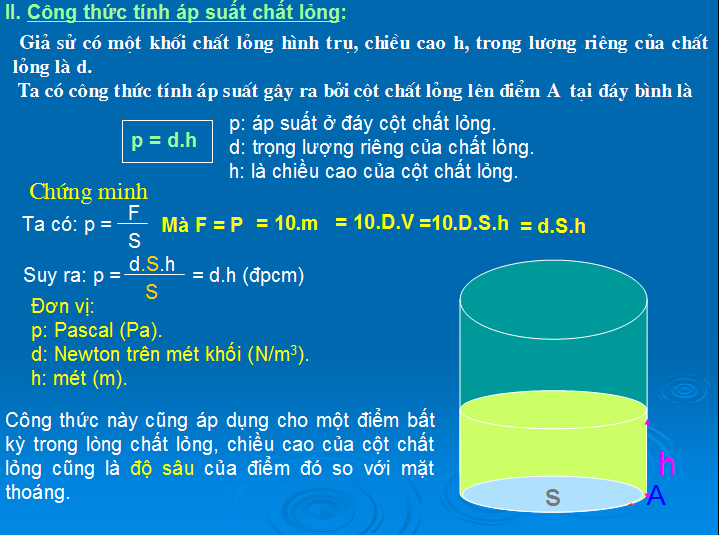 Tìm hiểu công thức tính áp suất và ứng dụng trong vật lý phổ thông